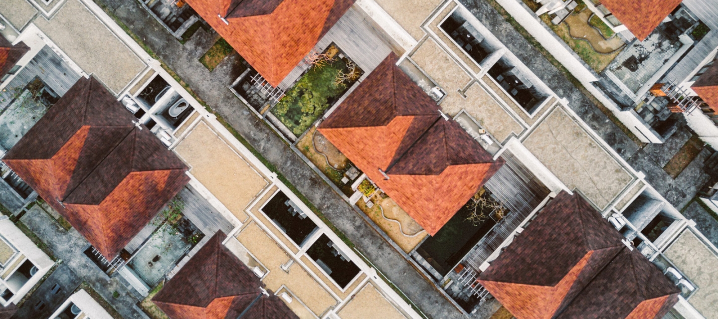 A bird's eye view of a neighborhood